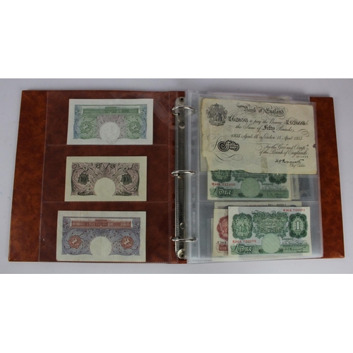 278 - Bank of England (62), collection in an album including Peppiatt white 50 Pounds Bernhard, O'Brien wh... 