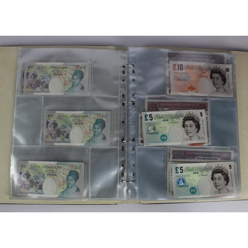 286 - Bank of England and British Armed Forces (49) in a quality padded album, Beale 1 Pound consecutive p... 