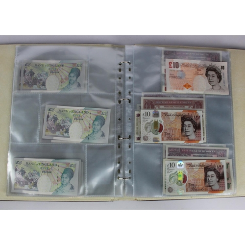 286 - Bank of England and British Armed Forces (49) in a quality padded album, Beale 1 Pound consecutive p... 