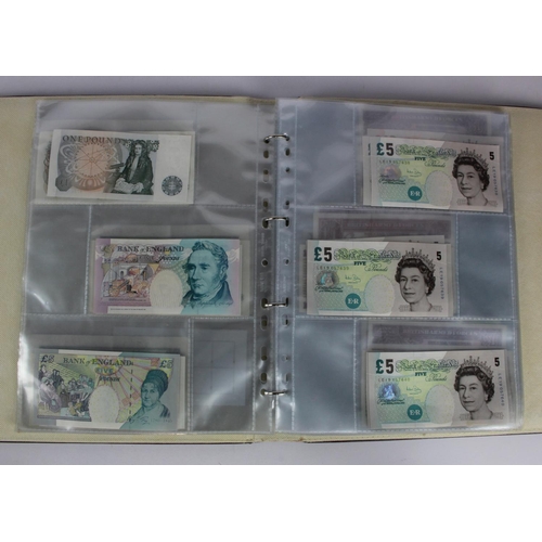 286 - Bank of England and British Armed Forces (49) in a quality padded album, Beale 1 Pound consecutive p... 