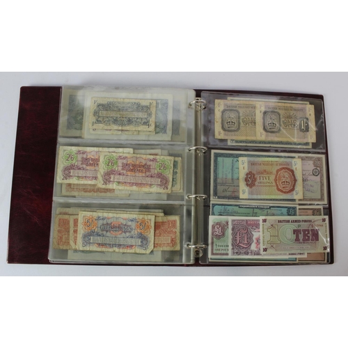 288 - Bank of England and Military in album (63 plus 7 travellers cheques), Mahon to Kentfield, 10 Shillin... 