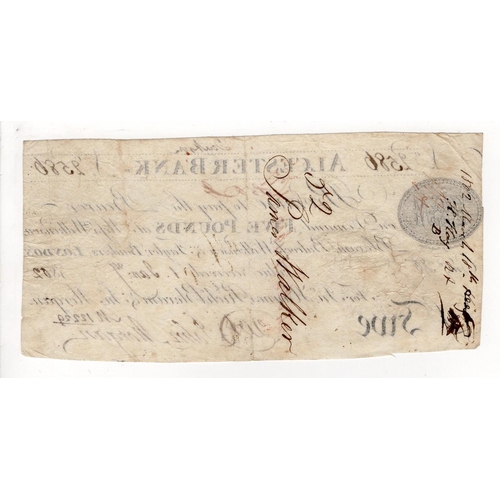 291 - Alcester Bank 5 Pounds dated 1st January 1802, serial No. 2586 for JN. Haynes, Rich. Bloxam & JN. Mo... 