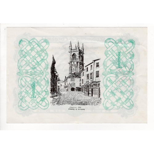 295 - Cornwall Cornish Stannary 1 Pound, an unknown design possibly a test/proof note, Stannary of Blackmo... 