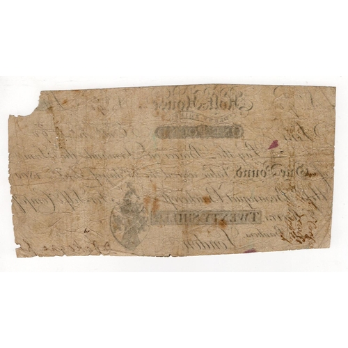 300 - Holt House, Derbyshire, 1 Pound (20 Shillings) dated 1800, serial No. 3/90 for Self & Company (Outin... 