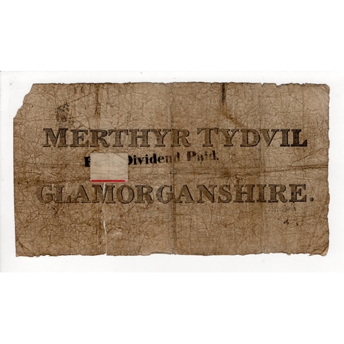 302 - Merthyr Tydvil Bank, Glamorganshire 10 Shillings dated 1819, for Messrs. Peirce Williams & Co. (Outi... 