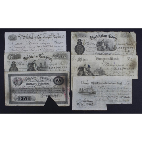 309 - Provincial Banks (6), Christchurch & Wimborne Bank 1 Pound dated 1825, serial No. 13314 for Dean, Cl... 