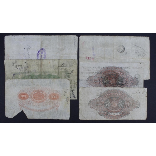 311 - Provincial notes (6), Norwich & Swaffham Bank 1 Pound dated 1822, Lynn Regis & Norfolk Bank 5 Pounds... 