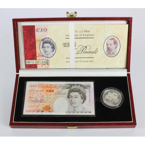 325 - Debden set C120, HM the Queen's 70th birthday issued 1996, comprising Kentfield 10 Pounds, serial HM... 