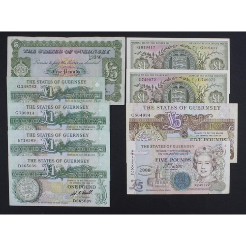 350 - Guernsey (9), 5 Pounds dated 1st December 1956, signed Guillemette, serial 1/Z 3386 (TBB B149a, Pick... 