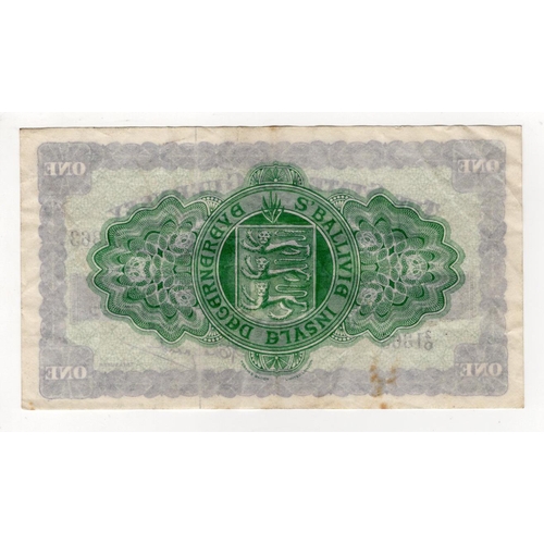 352 - Guernsey 1 Pound dated 1st August 1945, scarce first date of issue, 2/O 1363 (TBB B148a, Pick43a) or... 