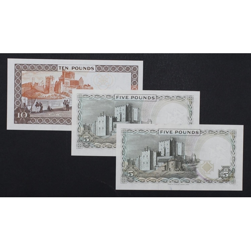 377 - Isle of Man (3), 10 Pounds issued 1998, VERY HIGH number, serial J999984 (IMPM M537, Pick44a), 5 Pou... 