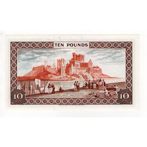 386 - Isle of Man 10 Pounds not dated issued 1988, signed W. Dawson, serial number A199968 (IMPM M525, Pic... 