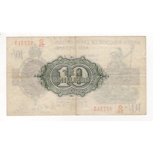 39 - Warren Fisher 10 Shillings (T30) issued 1922, serial O/96 977513 (T30, Pick358) about VF