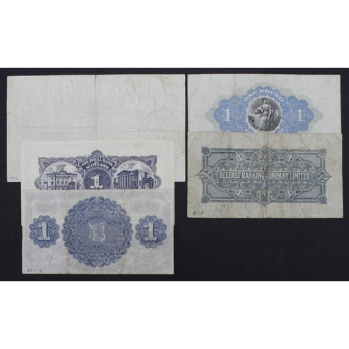 403 - Northern Ireland & Scotland (5), Northern Bank 1 Pound dated 1940 with LOW serial number N-I/H 00012... 