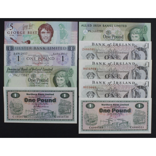 410 - Northern Ireland (9), Allied Irish Banks 1 Pound dated 1982 serial PN2666296 (PMI AI1, Pick1a), Bank... 