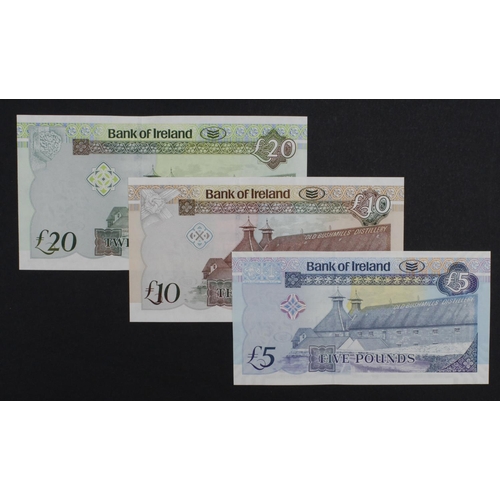 413 - Northern Ireland, Bank of Ireland (3), 20 Pounds, 10 Pounds & 5 Pounds all dated 1st January 2013, s... 