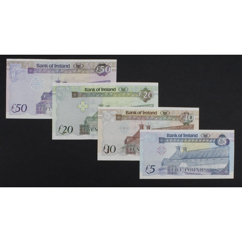 414 - Northern Ireland, Bank of Ireland (4), 50 Pounds, 20 Pounds, 10 Pounds & 5 Pounds all dated 1st Janu... 