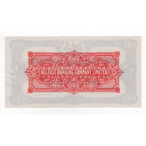 421 - Northern Ireland, Belfast Banking Company Limited 5 Pounds dated 6th January 1966, serial D/Y 03863 ... 