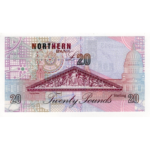 427 - Northern Ireland, Northern Bank 20 Pounds dated 1st September 1999, Commemorative 175 years of banki... 