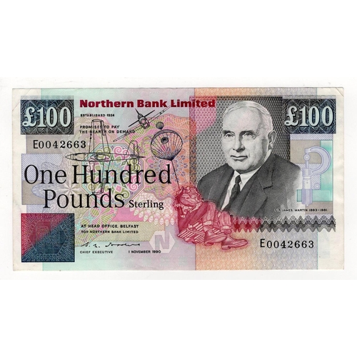 431 - Northern Ireland, Northern Bank Limited 100 Pounds dated 1st November 1990, signed S.H. Torrens, ser... 