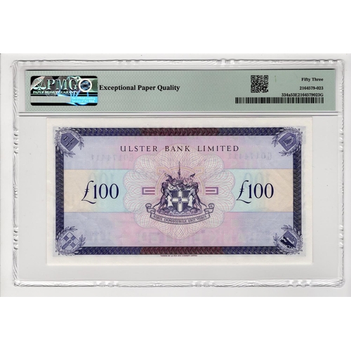 438 - Northern Ireland, Ulster Bank Limited 100 Pounds dated 1st December 1990, signed David Went, serial ... 