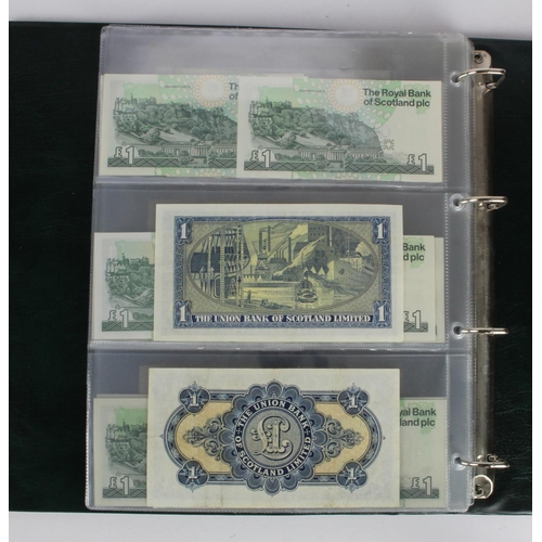 446 - Scotland (68), a collection of 1 Pound notes in Hendon Album, Bank of Scotland (8) 1883 - 1988, Brit... 