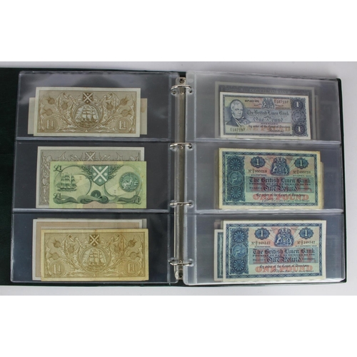 446 - Scotland (68), a collection of 1 Pound notes in Hendon Album, Bank of Scotland (8) 1883 - 1988, Brit... 