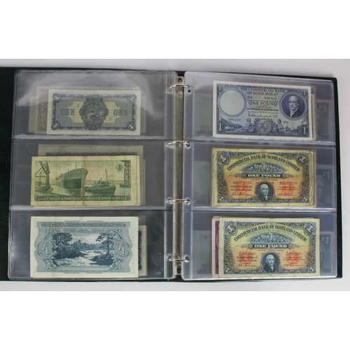 446 - Scotland (68), a collection of 1 Pound notes in Hendon Album, Bank of Scotland (8) 1883 - 1988, Brit... 