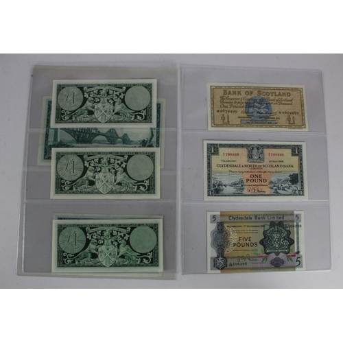 447 - Scotland (8), National Bank 5 Pounds and 1 Pound both dated 16th September 1959, EF+ and Uncirculate... 