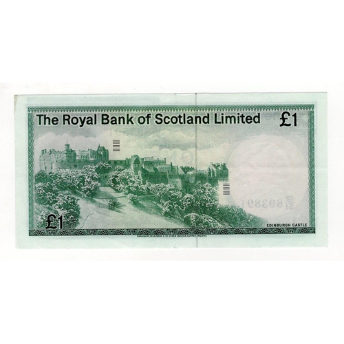 449 - Scotland ERROR 1 Pound dated 2nd May 1978, a very rare print error on this Royal Bank of Scotland no... 