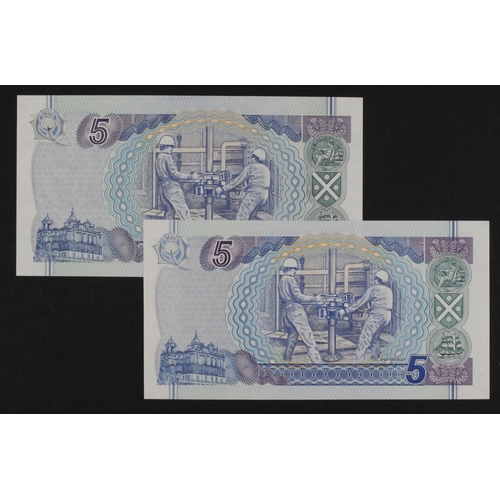 453 - Scotland, Bank of Scotland (2), 5 Pounds dated 13th September 1996 and 5th August 1998, a pair of FI... 