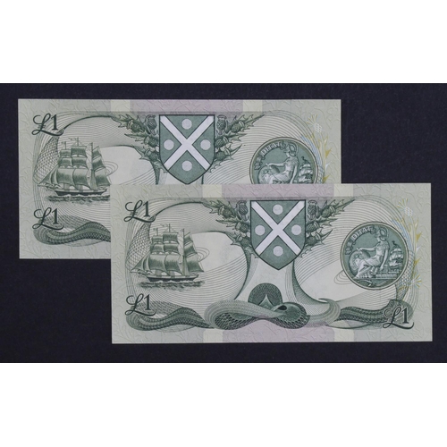 454 - Scotland, Bank of Scotland 1 Pound dated 18th November 1986, a scarce consecutive pair of REPLACEMEN... 