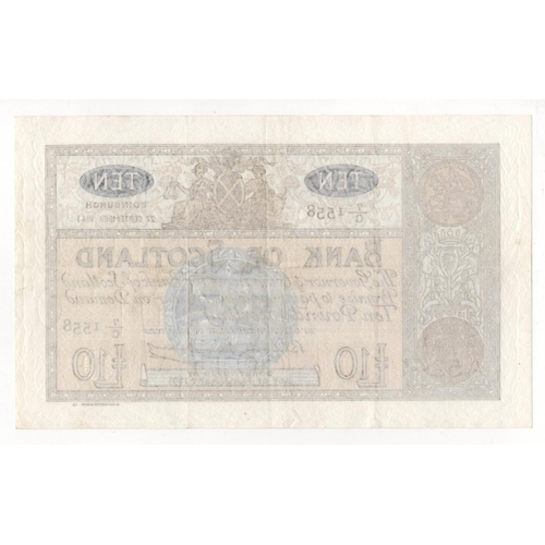 458 - Scotland, Bank of Scotland 10 Pounds dated 27th September 1963, signed Lord Bilsland & William Watso... 