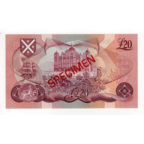 463 - Scotland, Bank of Scotland 20 Pounds dated 2nd February 1981, SPECIMEN note signed Clydesmuir & Patt... 