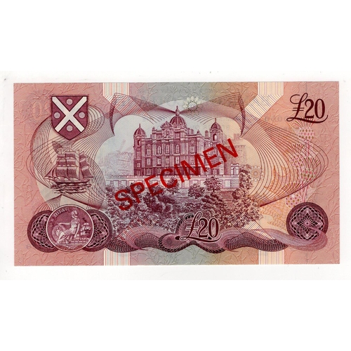 465 - Scotland, Bank of Scotland 20 Pounds dated 4th August 1981, SPECIMEN note signed Risk & Pattullo, se... 