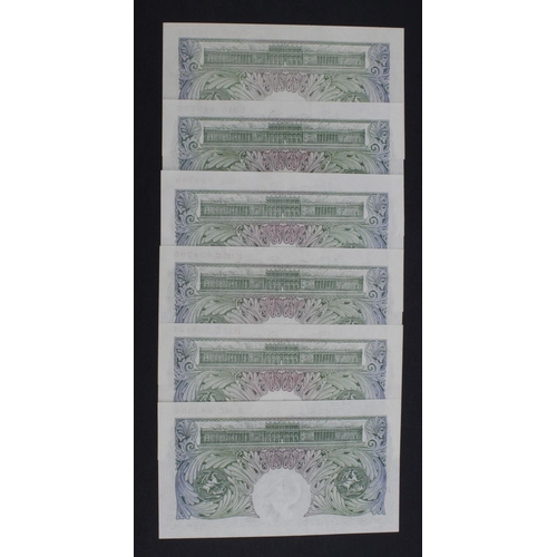 48 - Beale 1 Pound (B268) issued 1950 (6), a group of high grade notes, prefixes H27C, H85C, J55C, L81C, ... 