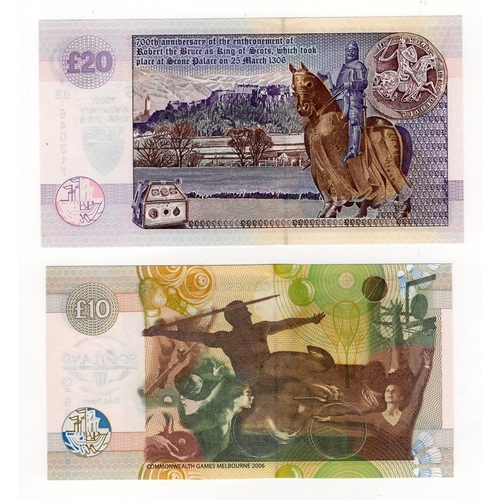 480 - Scotland, Clydesdale Bank (2) 20 Pounds dated 25th March 2006, commemorative note Robert the Bruce 7... 