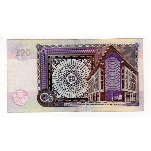 487 - Scotland, Clydesdale Bank 20 Pounds dated 6th June 2005, rare REPLACEMENT note, serial E/ZZ 150190 (... 