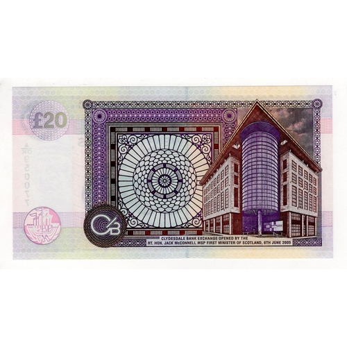 488 - Scotland, Clydesdale Bank 20 Pounds dated 6th June 2005, signed David Thorburn, Commemorative note, ... 