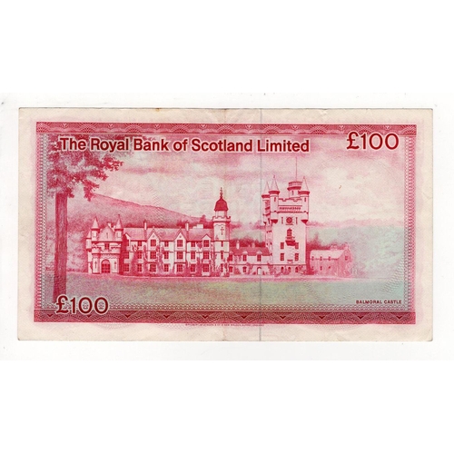 522 - Scotland, Royal Bank of Scotland 100 Pounds dated 1st May 1981, LAST DATE of issue, signed John B. B... 