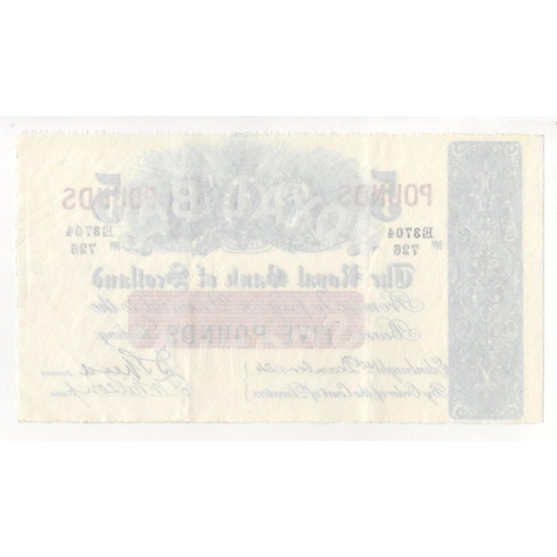 525 - Scotland, Royal Bank of Scotland 5 Pounds dated 1st December 1934, early date signed David Speed and... 