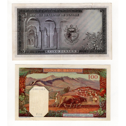 531 - Algeria & Tunisia (2), Algeria 100 Francs dated 23rd July 1945, scarcer LAST date of issue, serial R... 