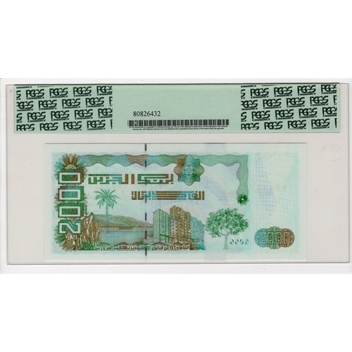 533 - Algeria 2000 Dinars dated 2011, serial 05 0671 93642 (TBB B408a, Pick144) in PCGS holder graded 67 P... 