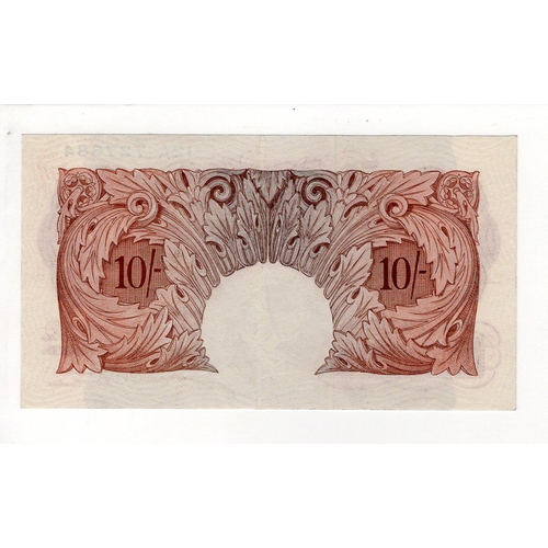 54 - Beale 10 Shillings (B267) issued 1950, REPLACEMENT note serial 12A 727684 (B267, Pick368b) centre fo... 