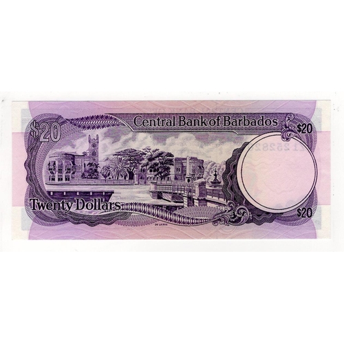 544 - Barbados 20 Dollars issued 1973 signed C. Blackman, REPLACEMENT note serial Z1 252820 (TBB B206az, P... 