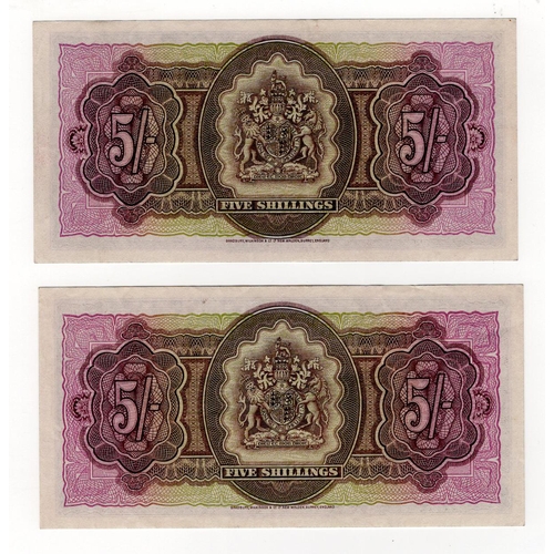 550 - Bermuda (2), 5 Shillings dated 20th October 1952, scarcer first date of issue, portrait Queen Elizab... 