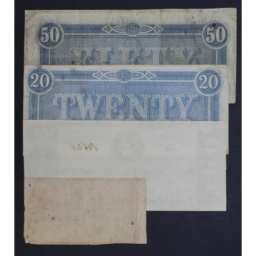 601 - Confederate States of America (4) 20 Dollars dated 17th February 1864, series 8 No. 4468 plate A (Pi... 