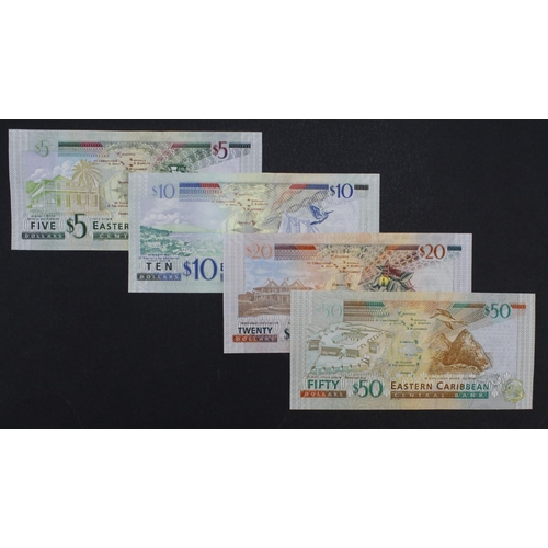 623 - East Caribbean (4), 50 Dollars, 20 Dollars, 10 Dollars and 5 Dollars issued 2008 (TBB B231 - B234, P... 