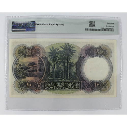 632 - Egypt (P23b) 10 Pounds dated 16th April 1945, signed N. Nixon, serial X/104 036558 (TBB B122c, Pick2... 