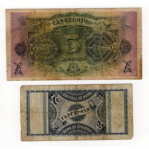 651 - Ethiopia(2), 5 Thalers dated 29th April 1933, serial A/2 24380 (TBB B102b, Pick7) pinholes Fine, 2 T... 